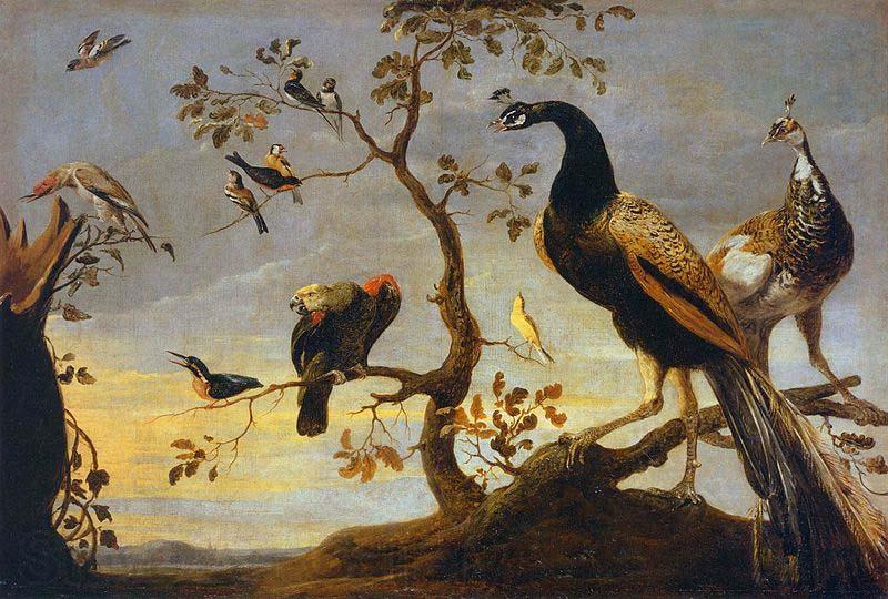 Frans Snyders Group of Birds Perched on Branches Spain oil painting art